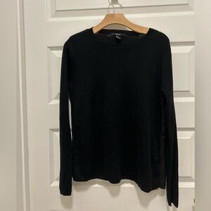 Forever 21 Black Crew Neck Sweater with Sheer Back Size Small